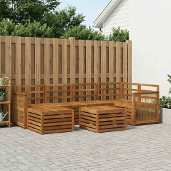 Ensemble de canapé d'angle 6 pcs Naturel Bois d'Acacia Massif 648844648844