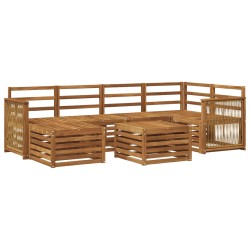 Ensemble de canapé d'angle 6 pcs Naturel Bois d'Acacia Massif 648844648844