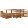 Ensemble de canapé d'angle 6 pcs Naturel Bois d'Acacia Massif 648844648844