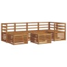 Ensemble de canapé d'angle 7 pcs Naturel Bois d'Acacia Massif 648847648847