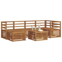 Ensemble de canapé d'angle 7 pcs Naturel Bois d'Acacia Massif 648847648847