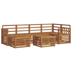 Ensemble de canapé d'angle 7 pcs Naturel Bois d'Acacia Massif 648848648848