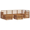 Ensemble de canapé d'angle 7 pcs Naturel Bois d'Acacia Massif 648848648848