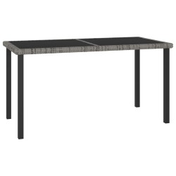 Ensemble à manger de jardin 7 pcs Résine tressée Gris 648849648849