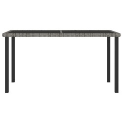 Ensemble à manger de jardin 7 pcs Résine tressée Gris 648849648849