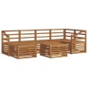 Ensemble de canapé d'angle 7 pcs Naturel Bois d'Acacia Massif 648850648850