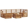 Ensemble de canapé d'angle 7 pcs Naturel Bois d'Acacia Massif 648850648850