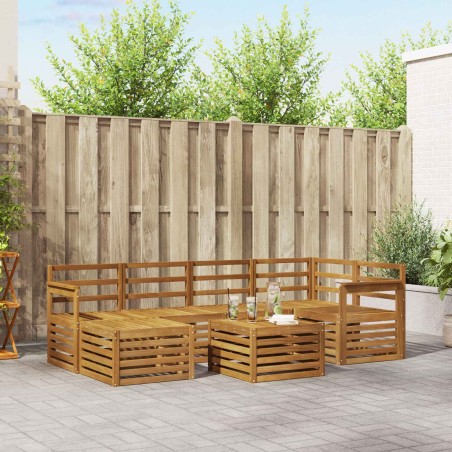 Ensemble de canapé d'angle 7 pcs Naturel Bois d'Acacia Massif 648853648853