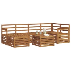 Ensemble de canapé d'angle 7 pcs Naturel Bois d'Acacia Massif 648853648853