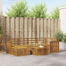 Ensemble de canapé d'angle 7 pcs Naturel Bois d'Acacia Massif 648854648854