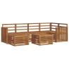 Ensemble de canapé d'angle 7 pcs Naturel Bois d'Acacia Massif 648854648854