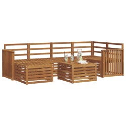 Ensemble de canapé d'angle 7 pcs Naturel Bois d'Acacia Massif 648854648854