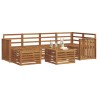 Ensemble de canapé d'angle 7 pcs Naturel Bois d'Acacia Massif 648854648854