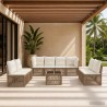 Ensemble de canapé de jardin 9 pcs Beige polyrotin 648855648855