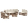Ensemble de canapé de jardin 9 pcs Beige polyrotin 648855648855