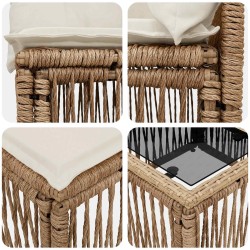 Ensemble de canapé de jardin 9 pcs Beige polyrotin 648855648855