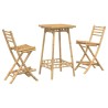 Ensemble de bar d'extérieur pliable en bambou 3 pcs 648856648856