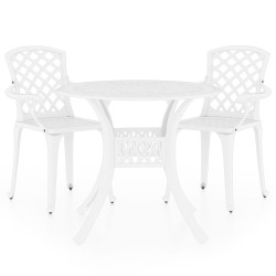 Ensemble de bistro 3 pcs Aluminium coulé Blanc 648857648857