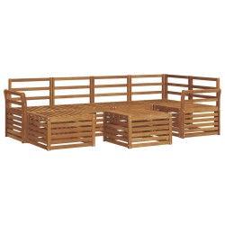 Ensemble de canapé d'angle 7 pcs Naturel Bois d'Acacia Massif 648859648859