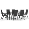 Ensemble à manger de jardin 7 pcs Noir Résine tressée 648860648860