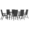 Ensemble à manger de jardin 7 pcs Noir Résine tressée 648860648860