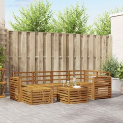 Ensemble de canapé d'angle 7 pcs Naturel Bois d'Acacia Massif 648862648862