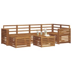Ensemble de canapé d'angle 7 pcs Naturel Bois d'Acacia Massif 648862648862
