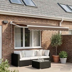 Store rétractable manuel avec LEDs Taupe 648863648863