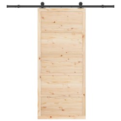 Porte coulissante Naturel 90 x 208 cm Bois de pin massif 648864648864