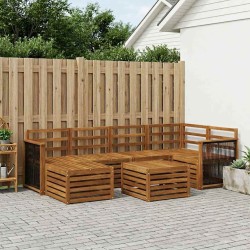 Ensemble de canapé d'angle 6 pcs Naturel Bois d'Acacia Massif 648866648866