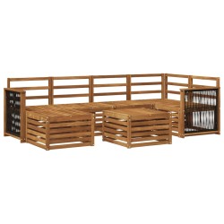 Ensemble de canapé d'angle 6 pcs Naturel Bois d'Acacia Massif 648866648866