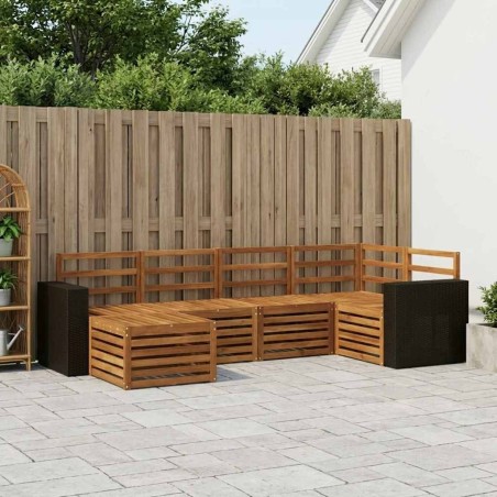 Ensemble de canapé d'angle 6 pcs Naturel 648867648867