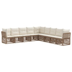 Ensemble de canapé de jardin 9 pcs Beige polyrotin 648868648868