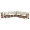 Ensemble de canapé de jardin 9 pcs Beige polyrotin 648868648868