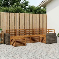 Ensemble de canapé d'angle 6 pcs Naturel 648869648869