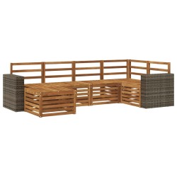 Ensemble de canapé d'angle 6 pcs Naturel 648869648869