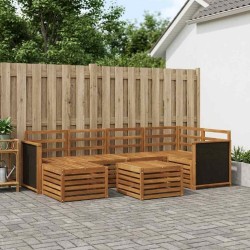 Ensemble de canapé d'angle 6 pcs Naturel Bois d'Acacia Massif 648870648870