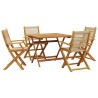 Ensemble à manger de jardin 5pcs beige polypropylène et bois 648873648873
