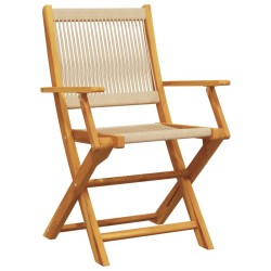 Ensemble à manger de jardin 5pcs beige polypropylène et bois 648873648873