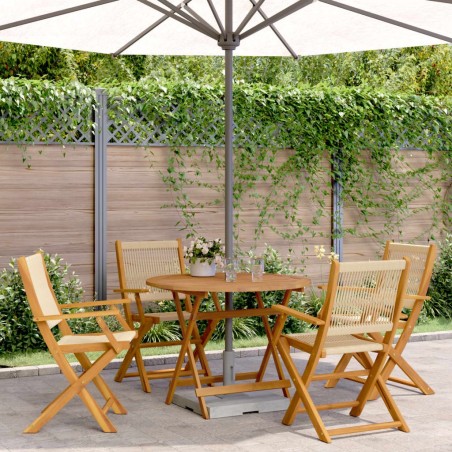 Ensemble à manger de jardin 5pcs beige polypropylène et bois 648874648874
