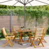 Ensemble à manger de jardin 5pcs beige polypropylène et bois 648874648874