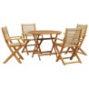 Ensemble à manger de jardin 5pcs beige polypropylène et bois 648874648874