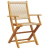 Ensemble à manger de jardin 5pcs beige polypropylène et bois 648874648874