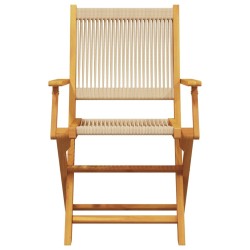 Ensemble à manger de jardin 5pcs beige polypropylène et bois 648874648874