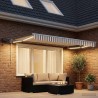 Store rétractable manuel avec LEDs Gris clair et blanc 648875648875