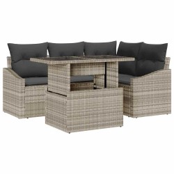 Ensemble de canapé de jardin 5 pcs Gris clair et gris foncé 648878648878