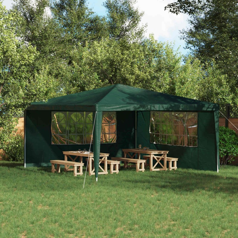 Mur de tente de fête 2 pcs 400 x 195 cm Vert PE et acier 648879648879