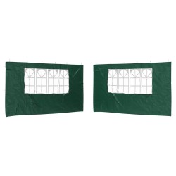 Mur de tente de fête 2 pcs 400 x 195 cm Vert PE et acier 648879648879