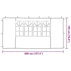 Mur de tente de fête 2 pcs 400 x 195 cm Vert PE et acier 648879648879