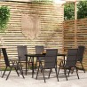 Ensemble à manger de jardin 7 pcs Noir 648881648881